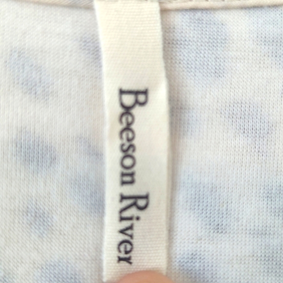 Beeson River Ruffle Tiered Animal Dot Print Flowy Dress Short Sleeve A-Line S - Picture 4 of 7
